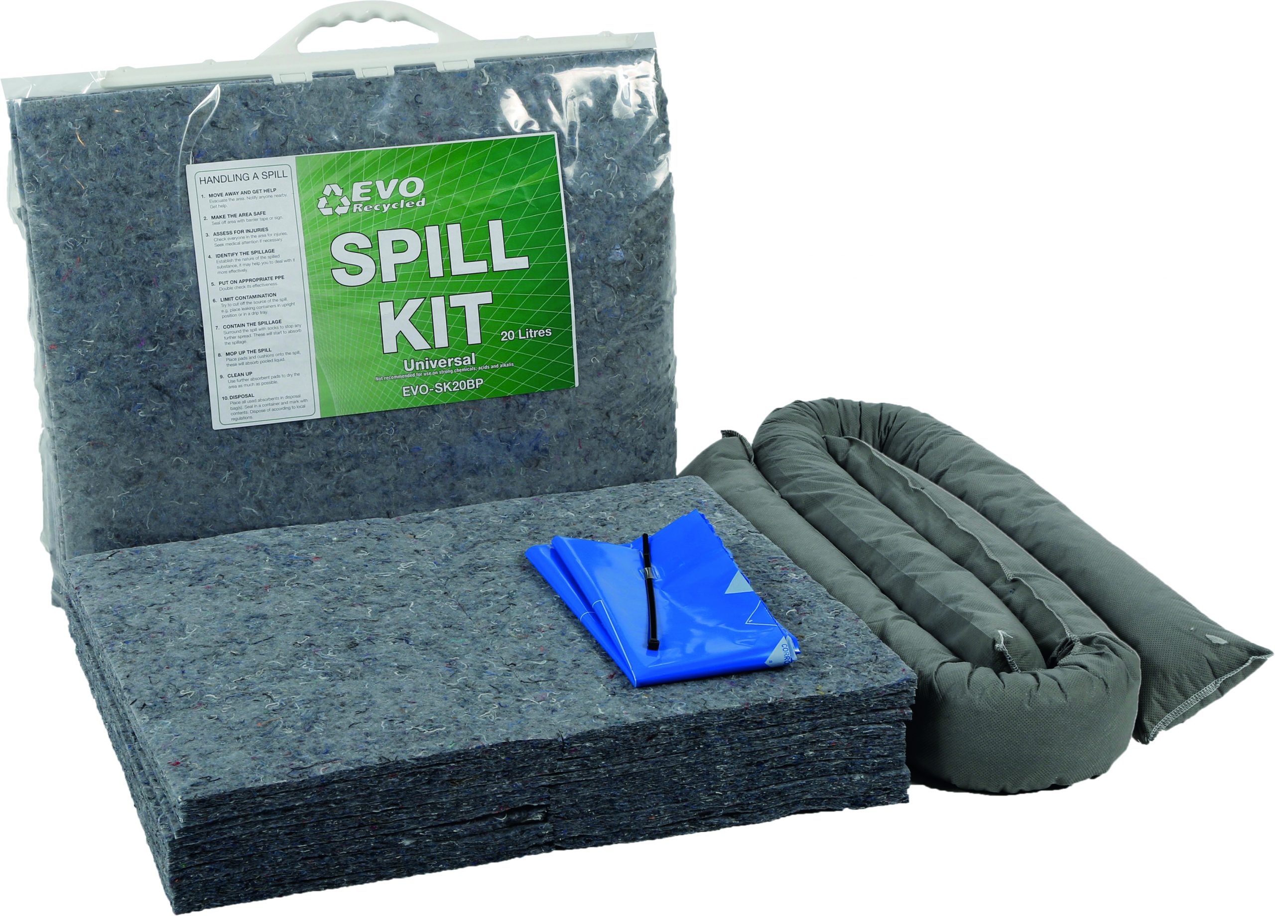 20 Litre Spill Kit in clip close bag Oil and Fuel Spill Kits Oil