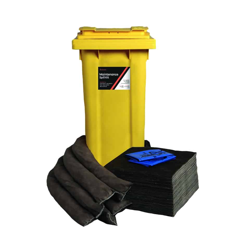 Maintenance Absorbent Spill Kit 120 Litre Wheeled Bin Oil And Fuel Spill Kits Oil Spill Kit 6727