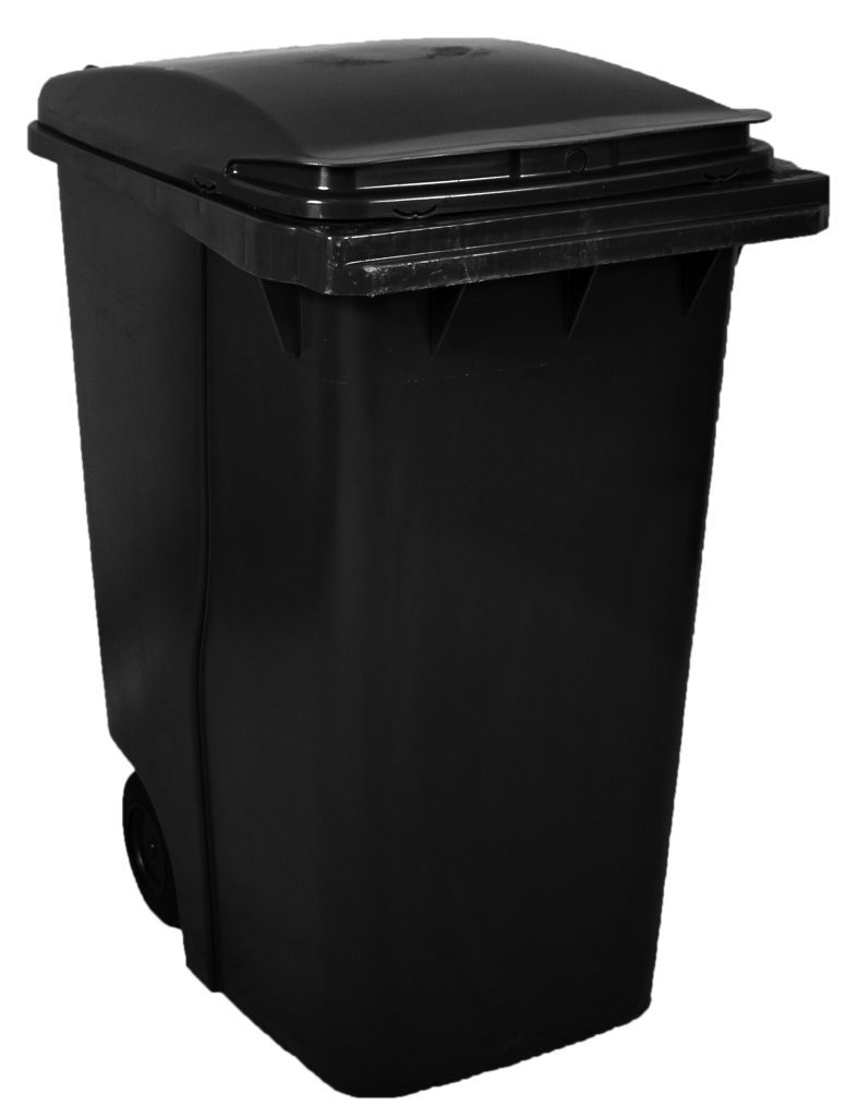 Empty 360 litre Wheelie Bin in Grey
